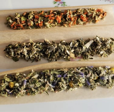 dried herbs on a joint paper