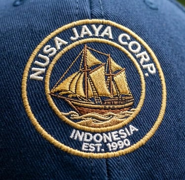 Detail kerapatan jahitan bordir komputer untuk kemeja kantor pesanan instansi b2b