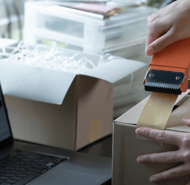 package being taped up