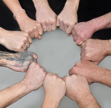 Teamfoto Handkreis