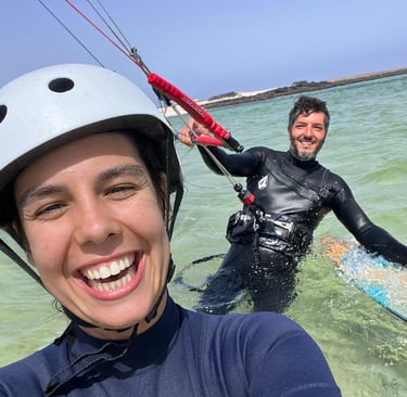 Smiles during a water start lesson :)