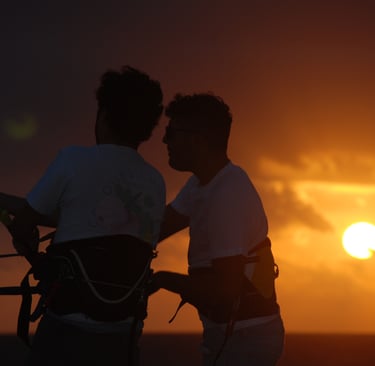 A kite lesson where the night almost hit us