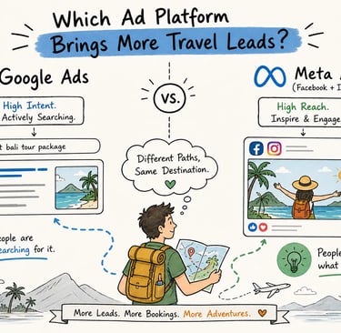 google ads vs meta ads for travel company lead generation