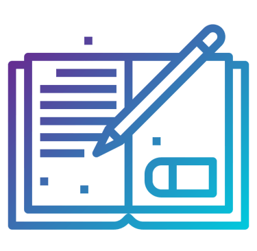 Icono de asesoría de tesis con lápiz y libro, representación de la guía académica para tesis doctora