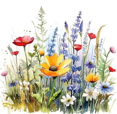 a garden of flowers