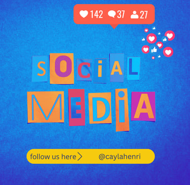 Cayla Henri: a social media banner with social media icons