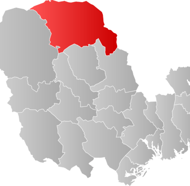 map of Telemark with Tinn in red
