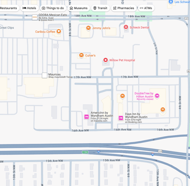 Map of Hotels in Austin MN
