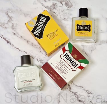 Proraso partabalsami saldal wood studio naava parturi raisiossa miehille.