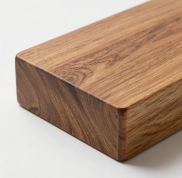 Handcrafted wooden crafts laid out with brushes and paints