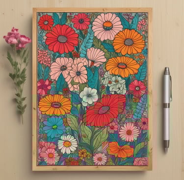 a folded brochure with a black and white photo