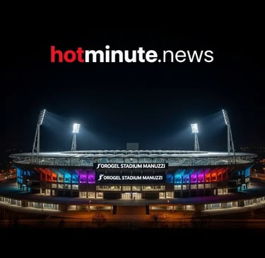 Vista notturna dello Stadio Orogel Manuzzi di Cesena con il nuovo impianto di illuminazione LED a ri