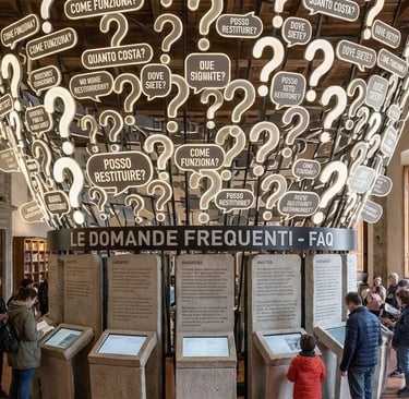 a large display of a large display of questionnaires