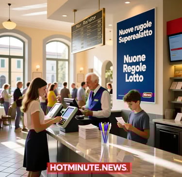 Superenalotto e Lotto Nuove Regole 27 Gennaio 2026: ricevitoria luminosa con giocatori che compilano