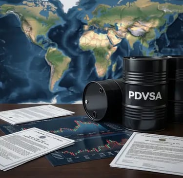 a barrel of oil in front of a map of the world