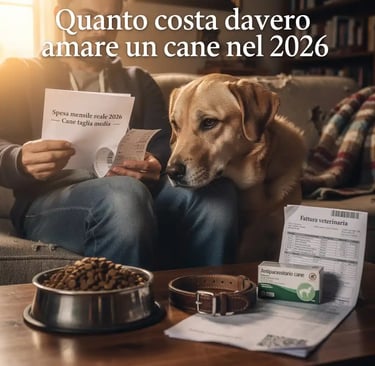a dog sitting on a couch with a man holding a newspaper