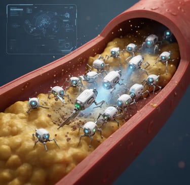 a blood vessel with a blood clots and a blood vessel