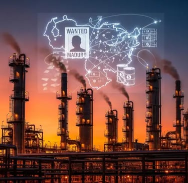 a factory with a map of the world's largest oil refinery