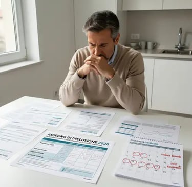 a man sitting at a table with papers and papers
