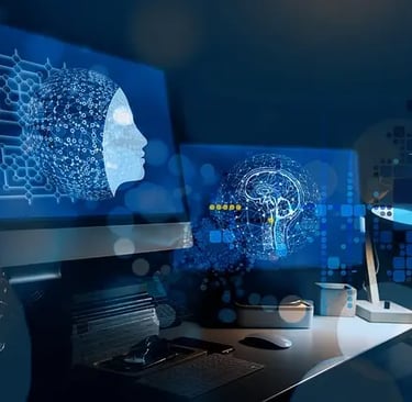 a computer desk with a monitor and a monitor screen