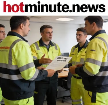 Operai dell’igiene ambientale in uffico che discutono del nuovo contrattoi dell'igene ambientasle 20