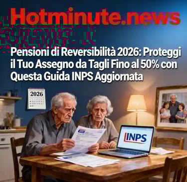 Coppia di anziani consulta documenti previdenziali davanti a un laptop con logo INPS; testo in sovri