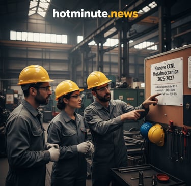 a group of workers in a factory with hard hats