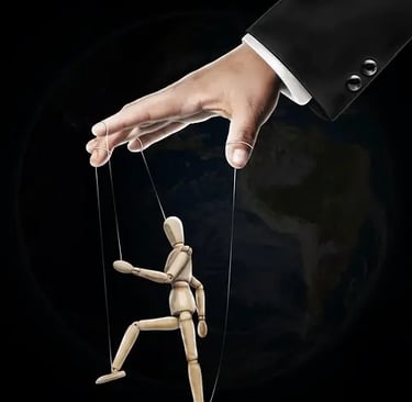 a person holding a puppet with a puppet