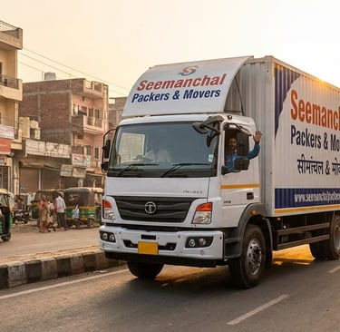Seemanchal Packers & Movers transport truck offering reliable house shifting services in Katihar.