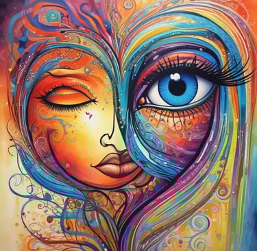 brown and white wooden round frame