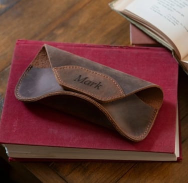 Personalized Leather Sunglasses Case