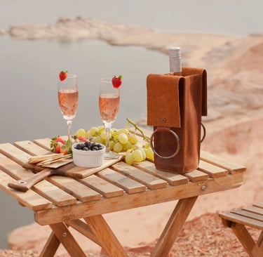 Personalized Leather Wine Tote