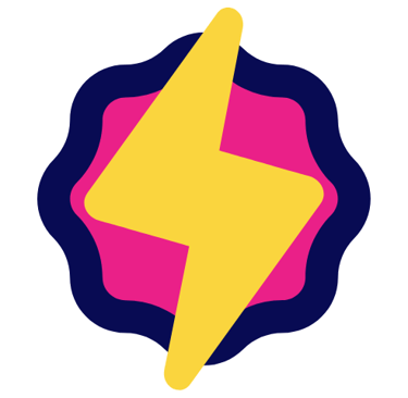 a lightning bolt on a white background
