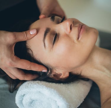 woman face massage