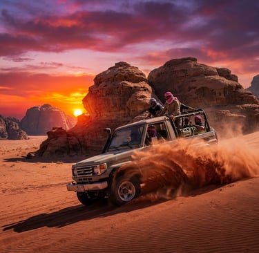 actividad jeep tour en Wadi Rum con exclusive jordan