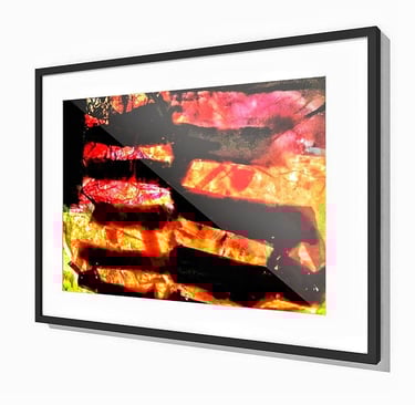 Orange abstract recycled frame print