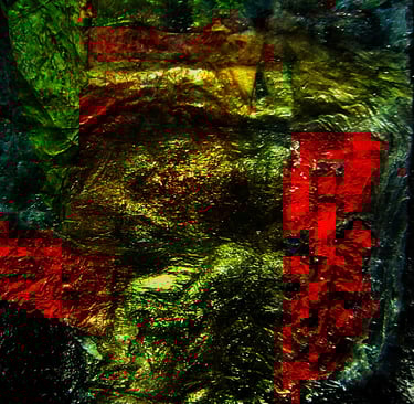Gold texture art image from recycled plastic ironed color