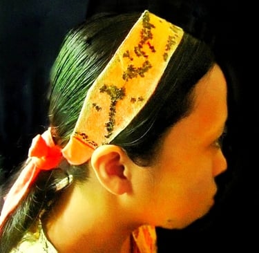Dry flower hair band in the used