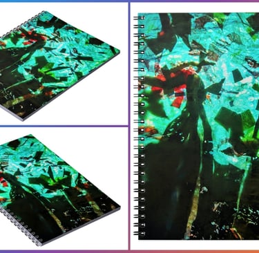 Blue ocean sprinkle,spiral book print 