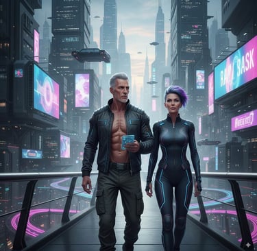 Hombre y mujer caminando