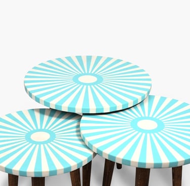 Custom handcrafted table combining bone inlay, walnut, arar wood, and resin – durable and elegant