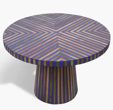 Custom handcrafted table combining bone inlay, walnut, arar wood, and resin – durable and elegant