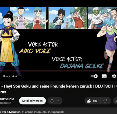 Credits Screenshot von "Hey! Son Goku und seine Freunde kehren zurück" - anklicken & YT Video öffnen
