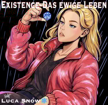 Cover vom Hörspiel "Existence - Das ewige Leben" - Autor Luca Snow - Design by Xaphia