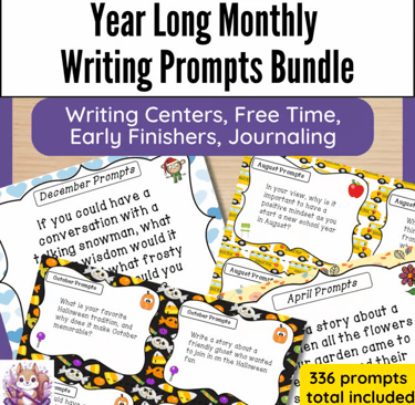 Picture of Year long monthly writing prompt bundle