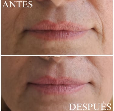 Relleno ácido hialurónico pliegues nasogenianos antes y después