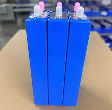 detail of LiFePO4 prismatic battery cells