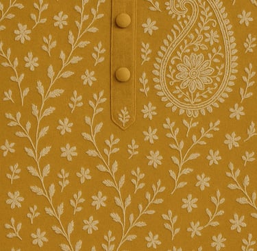 a yellow and white paisley paisley design on a yellow background