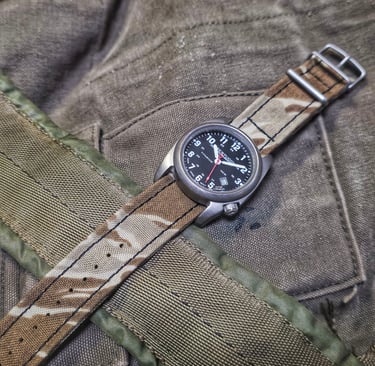 Tactical watch for military use with a robust tactical watch band and military strap