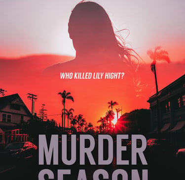 Cover of 'Murder Season' by Robert Ellis, featuring a dark and intense image of Los Angeles, with a silhouette of Lena Gamble